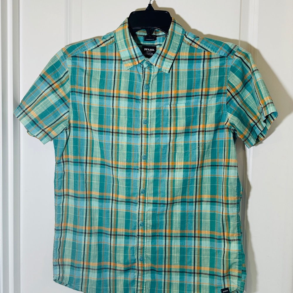 Prana Organic Cotton Men’s Plaid Button down Shirt
